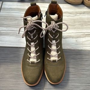 Olive green hiking boots